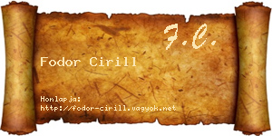 Fodor Cirill névjegykártya